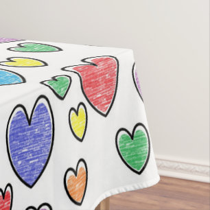 Farbige Herzen Tischdecke