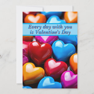 Farbige herzförmige Kaugummi Valentinstagskarte Feiertagskarte