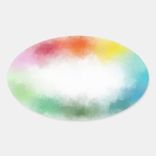 Farbige Hinzufügen einer Abstrakten Blankenvorlage Ovaler Aufkleber (Vorderseite)