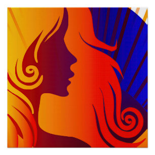 Farbige Hippie-BOHO-Frau Poster