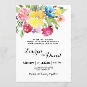 Farbige Hochzeit Einladung