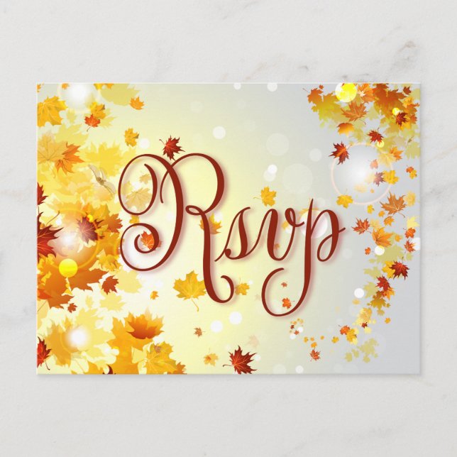 Farbige Hochzeit im Herbst UAWG Postkarten Herbstb (Vorderseite)