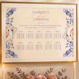 Farbige Hochzeitstabelle für Blumenmuster Poster