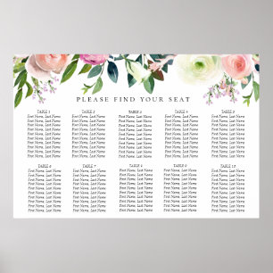 Farbige Hochzeitstabelle für Wasserfarben Poster