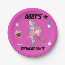 Farbige Hockey-Player-Teller Pappteller