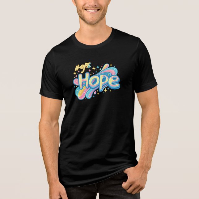 Farbige Hoffnung Graffiti - Y2K Glitzernde Ästheti Tri-Blend Shirt (Vorderseite)