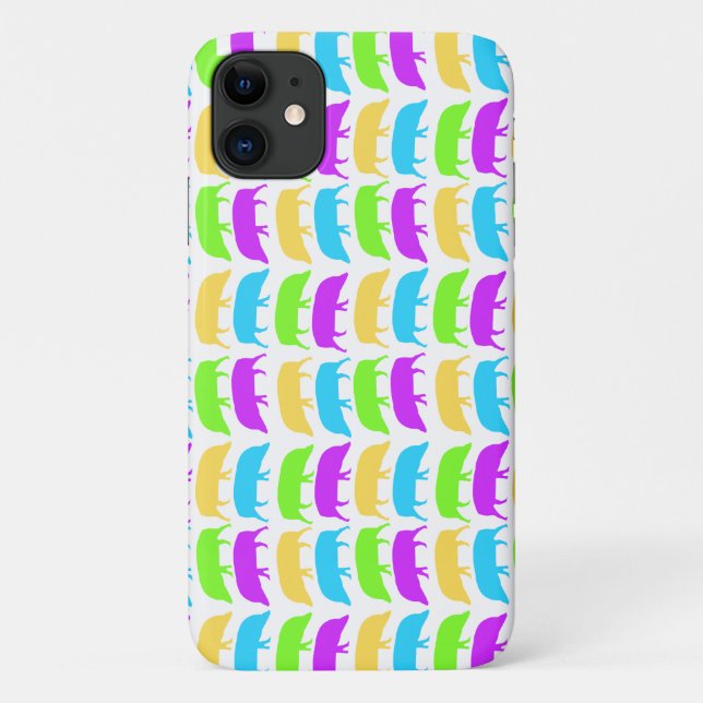 Farbige Hogs Gelb Grün Lila Blau iPhone Case-Mate iPhone Hülle (Rückseite)