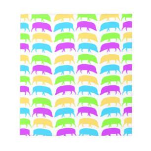 Farbige Hogs Gelb Grün Lila Blue Notepa Notizblock