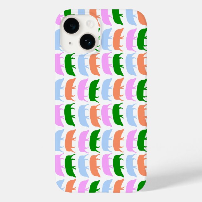 Farbige Hogs Pink Blue Green Orange Case-Mate iPhone Hülle (Rückseite)