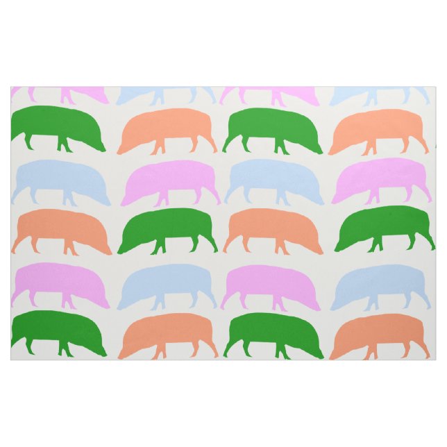 Farbige Hogs Pink Blue Green Orange Fabric Stoff (Fat Quarter (45,7 x 55,9 cm))