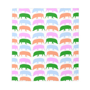 Farbige Hogs Pink Blue Green Orange Notepad Notizblock