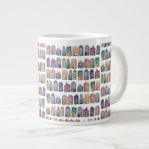 Farbige Holländische Häuser Amsterdam Pattern Re Jumbo-Tasse