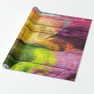Farbige Holzabstraktmalerei #5 Geschenkpapier