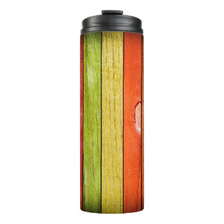 farbige Holzstruktur, 3D-Abbildung3d, abstrakte Thermosbecher