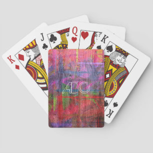 Farbige Holzstruktur-Monogramm #2 Spielkarten