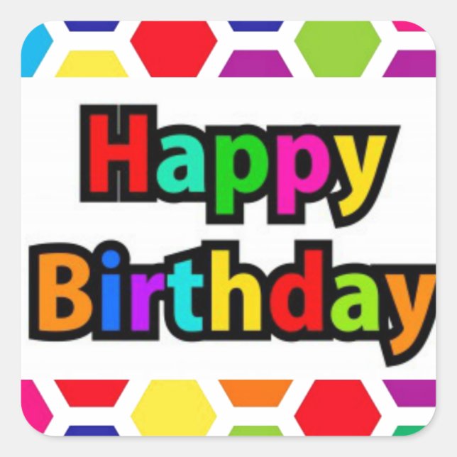 Farbige Honeycomb Quadratischer Aufkleber (Vorderseite)