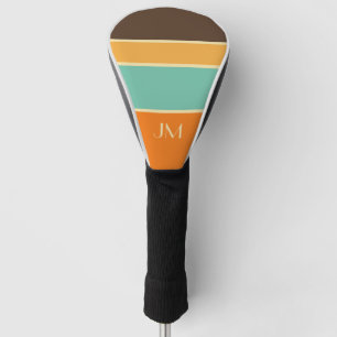 Farbige horizontale Linien im Retrostil Golf Headcover