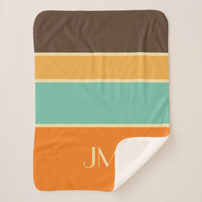 Farbige horizontale Linien im Retrostil Sherpadecke (Vorderseite)