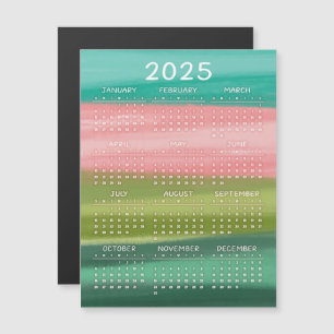 Farbige horizontale Pinselstriche 2025 Magnetkarte
