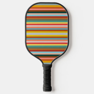 Farbige horizontale Retrostreifen Pickleball Schläger