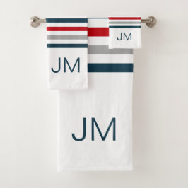 Farbige horizontale Streifen Badhandtuch Set