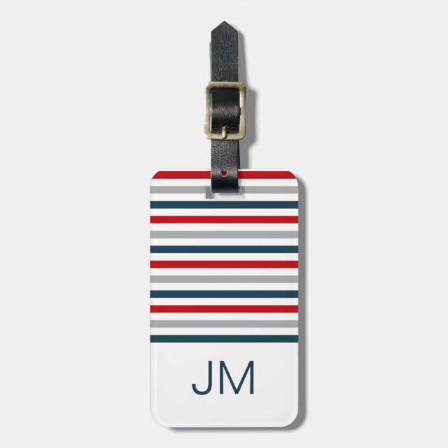 Farbige horizontale Streifen Gepäckanhänger (Vorderseite vertikal)