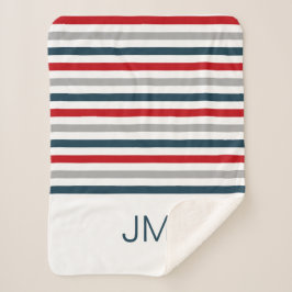 Farbige horizontale Streifen Sherpadecke