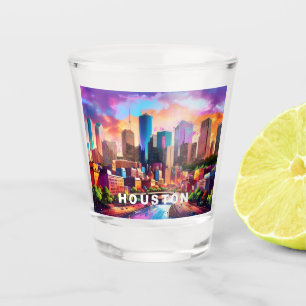 Farbige Houston-Skyline Abstract Art Schnapsglas