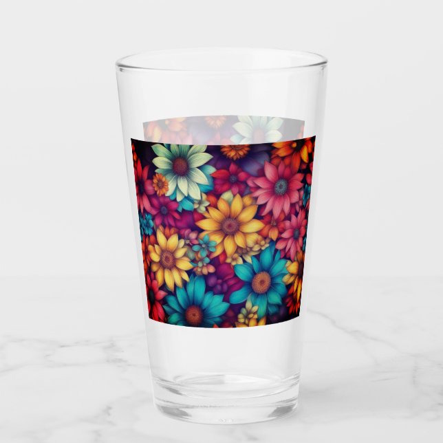 Farbige Hübsche Abstrakte Blume Glas (Vorderseite)