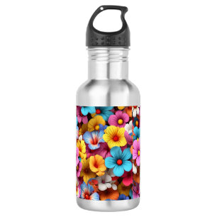 Farbige Hübsche Blume Muster-20240 Edelstahlflasche