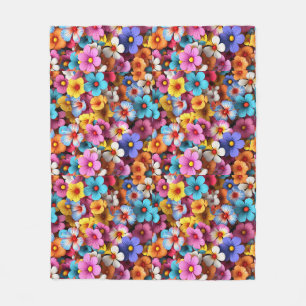Farbige Hübsche Blume Muster-20240 Fleecedecke
