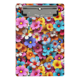 Farbige Hübsche Blume Muster-20240 Mini Klemmbrett