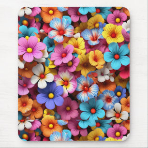Farbige Hübsche Blume Muster-20240 Mousepad