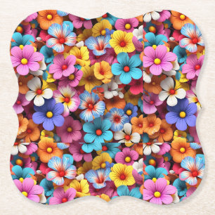 Farbige Hübsche Blume Muster-20240 Untersetzer