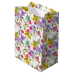 Farbige hübsche Blume Muster mittlere Geschenktüte