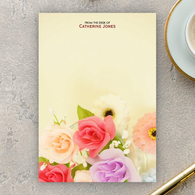 Farbige Hübsche Blume | Personalisiert Post-it Klebezettel (Von Creator hochgeladen)