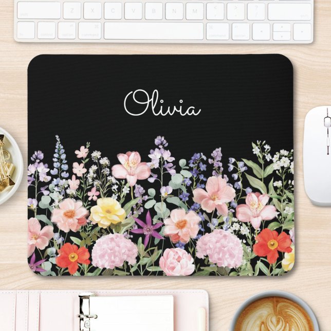 Farbige Hübsche Blumen Florale Garten Personalisie Mousepad (Von Creator hochgeladen)
