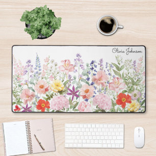 Farbige Hübsche Blumen Florales Garten Personalisi Schreibtischunterlage