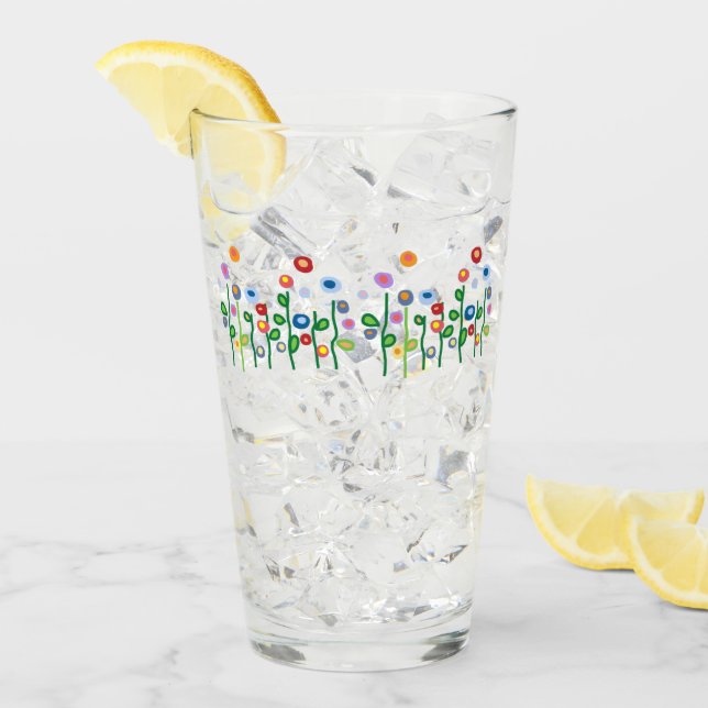 Farbige hübsche künstlerische Blume Glas (Vorderseite Ice)