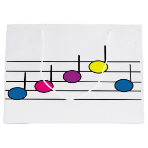 Farbige hübsche Musiknoten Große Geschenktüte