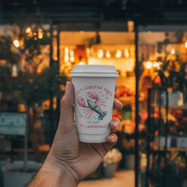 Farbige Hummer - Benutzerdefinierter Text Pappbecher (Von Creator hochgeladen)