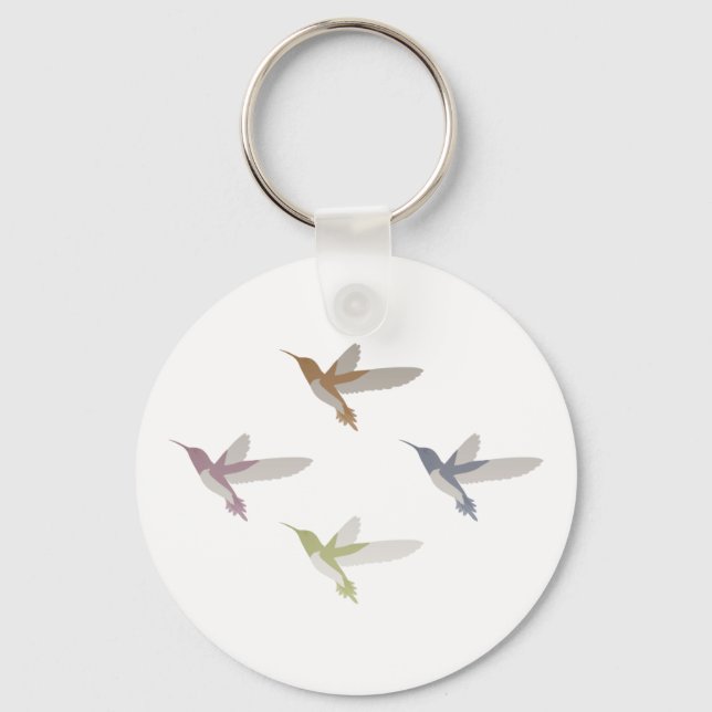 Farbige Hummingvögel Schlüsselanhänger (Vorderseite)