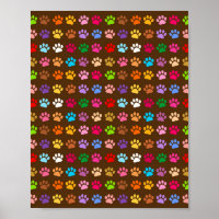 Farbige Hunde Katze Tierpaw-Drucke