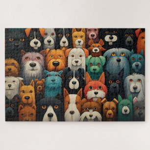 Farbige Hunde Puzzle