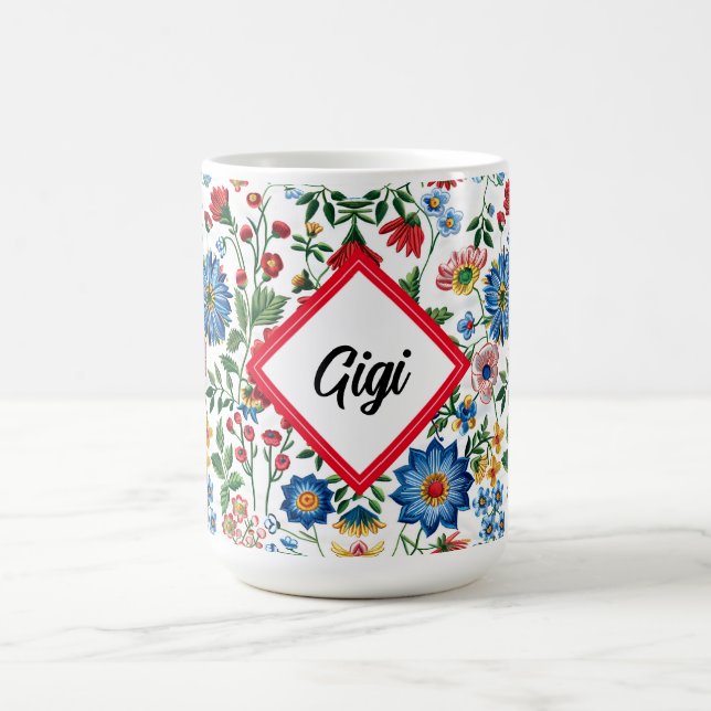 Farbige Hütte-Kern-Blume Kaffeetasse (Mittel)