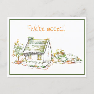 Farbige Hütte Neue Adresse Ankündigung Postkarte