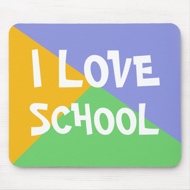 Farbige I Liebe School Boy Blue Custom Text Mousepad (Vorne)