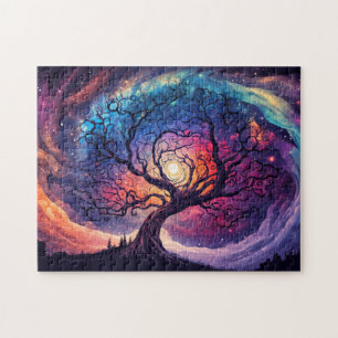 Farbige, illuminierende Nachthimmel-Illustration Puzzle