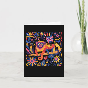 Farbige Illustration eines Affen Karte