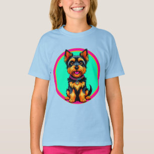 Farbige Illustration eines glücklichen Hundes sitz T-Shirt